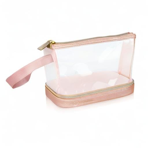 BUTLERBELL Kulturbeutel Transparent mit blickdichtem Teil I Kulturtasche zum Transport von Flüssigkeiten ! Kosmetiktasche Durchsichtig I Handgepäck-Reisezubehör I Damen &amp; Herren (Regenbogen)