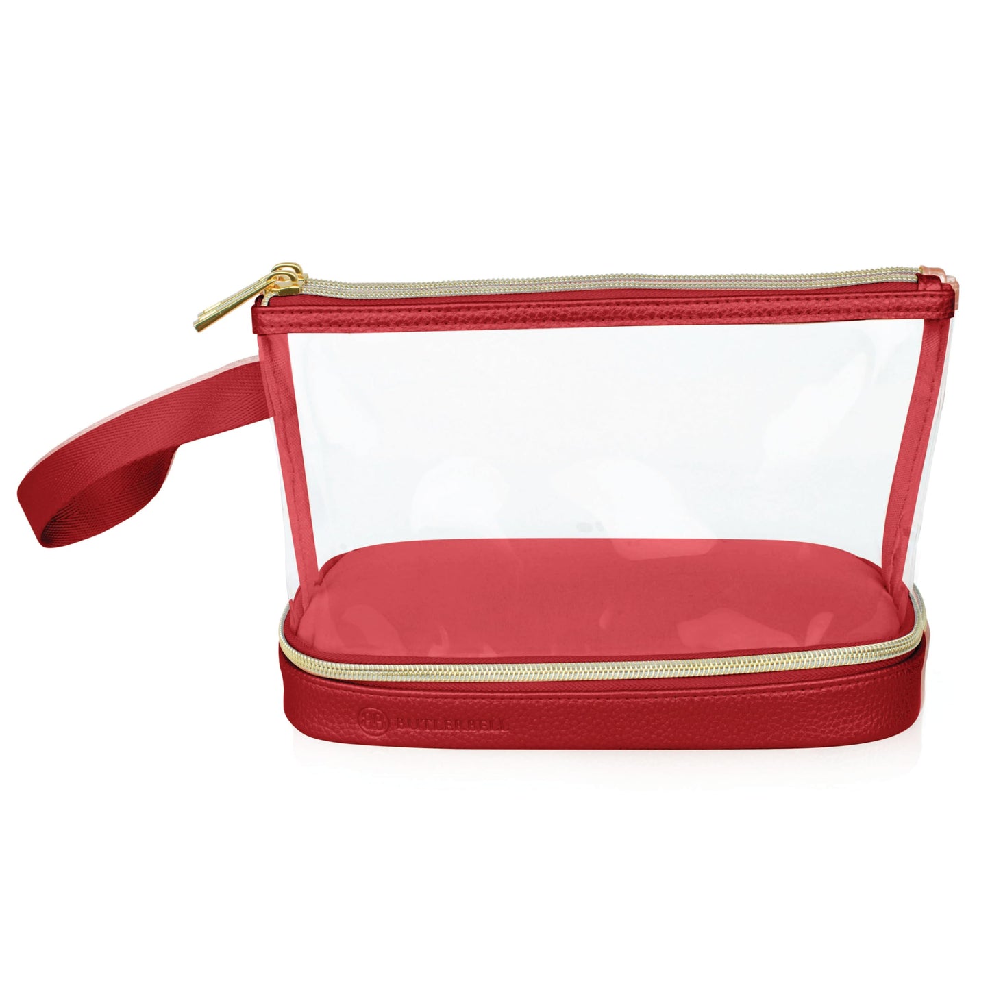 BUTLERBELL Kulturbeutel Transparent mit blickdichtem Teil ¦ Kulturtasche zum Transport von Flüssigkeiten ¦ Kosmetiktasche Durchsichtig ¦ Handgepäck-Reisezubehör ¦ Damen &amp; Herren (Marineblau)