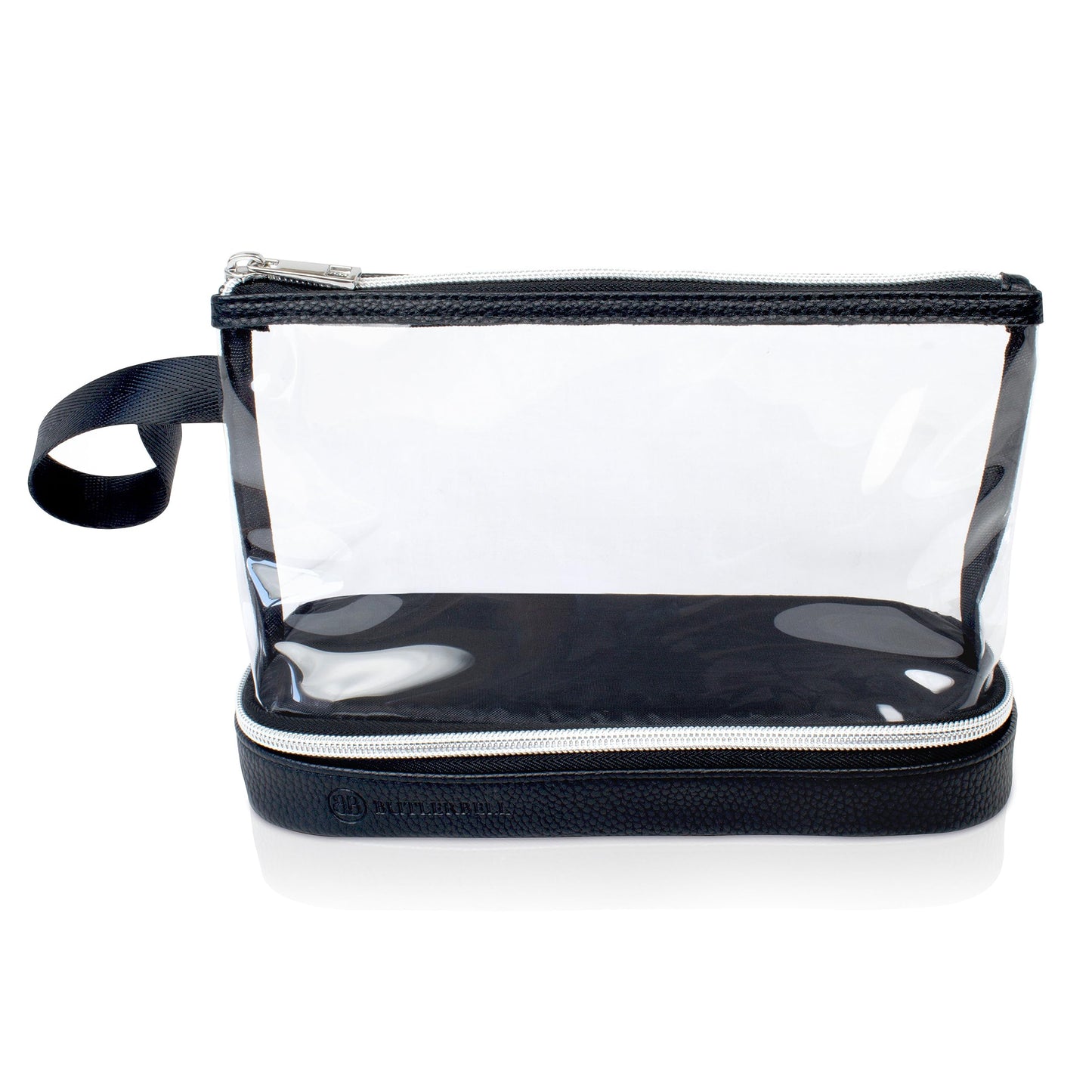 BUTLERBELL Kulturbeutel Transparent mit blickdichtem Teil I Kulturtasche zum Transport von Flüssigkeiten I Kosmetiktasche Durchsichtig I Handgepäck-Reisezubehör I Damen &amp; Herren (Rose Gold)