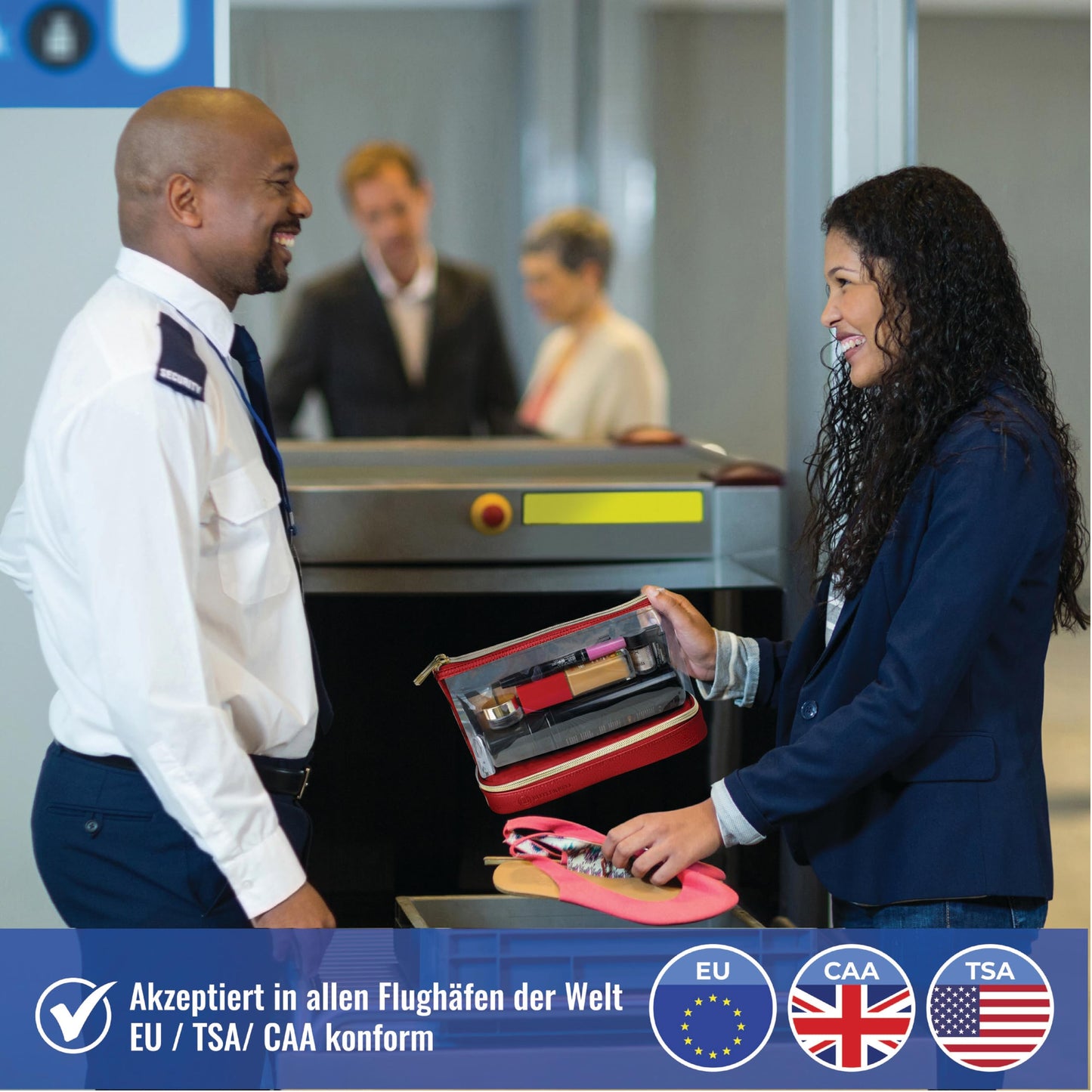 BUTLERBELL Kulturbeutel Transparent mit blickdichtem Teil I Kulturtasche zum Transport von Flüssigkeiten I Kosmetiktasche Durchsichtig I Handgepäck-Reisezubehör I Damen &amp; Herren (Rose Gold)