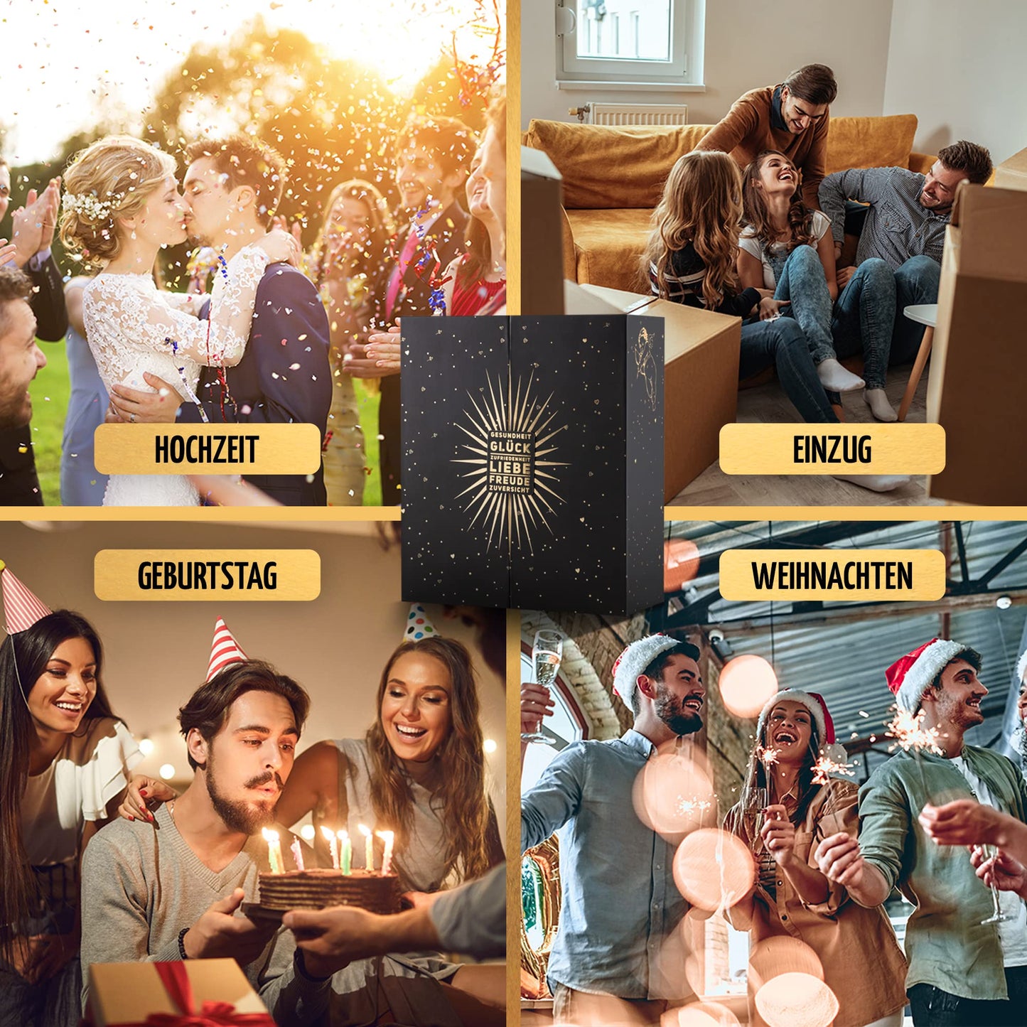 BUTLERBELL® Salz und Pfeffermühle Holz inkl. Untersetzer in luxuriöser Geschenkbox ideal als Hochzeitsgeschenk | Geschenke zur Hochzeit | Hochzeitsgeschenke für Brautpaar (Italienisch)