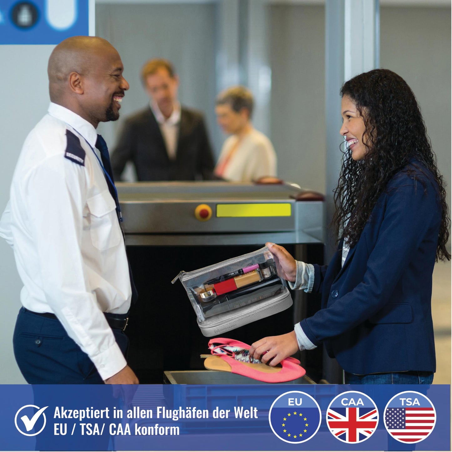 BUTLERBELL Kulturbeutel Transparent mit blickdichtem Teil I Kulturtasche zum Transport von Flüssigkeiten ! Kosmetiktasche Durchsichtig I Handgepäck-Reisezubehör I Damen &amp; Herren (Regenbogen)