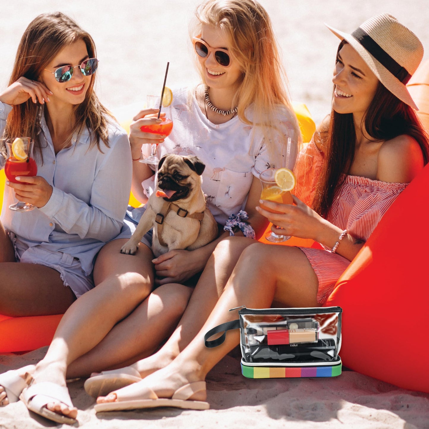 BUTLERBELL Kulturbeutel Transparent mit blickdichtem Teil ¦ Kulturtasche zum Transport von Flüssigkeiten ¦ Kosmetiktasche Durchsichtig ¦ Handgepäck-Reisezubehör ¦ Damen &amp; Herren (Marineblau)