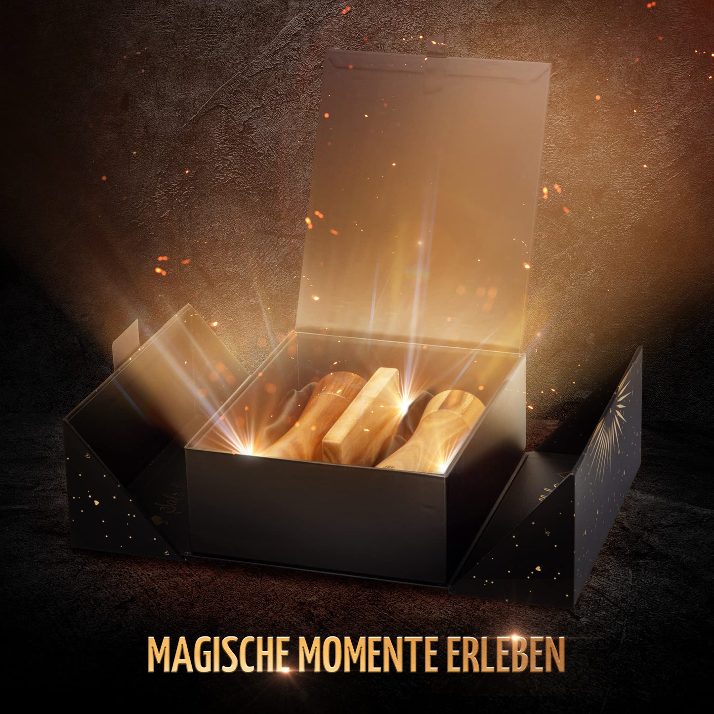 BUTLERBELL® Salz und Pfeffermühle Holz inkl. Untersetzer in luxuriöser Geschenkbox ideal als Hochzeitsgeschenk | Geschenke zur Hochzeit | Hochzeitsgeschenke für Brautpaar | Einweihungsgeschenk